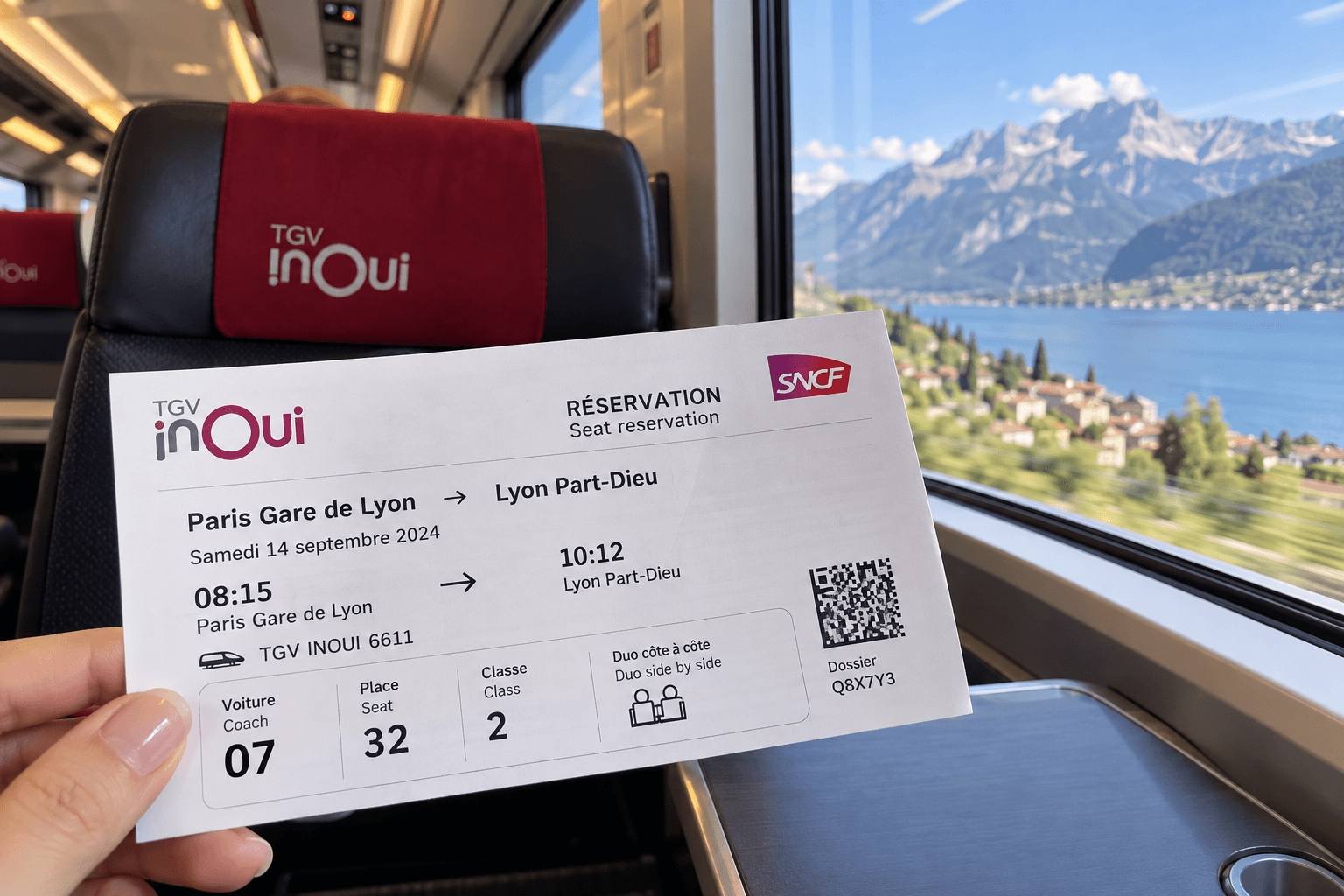 Seat reservation on a European high-speed train