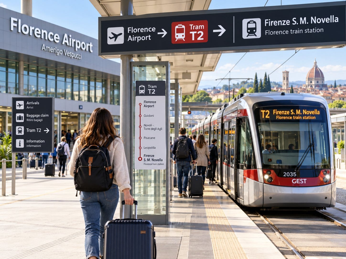 Florence Airport to Florence train station transport connection