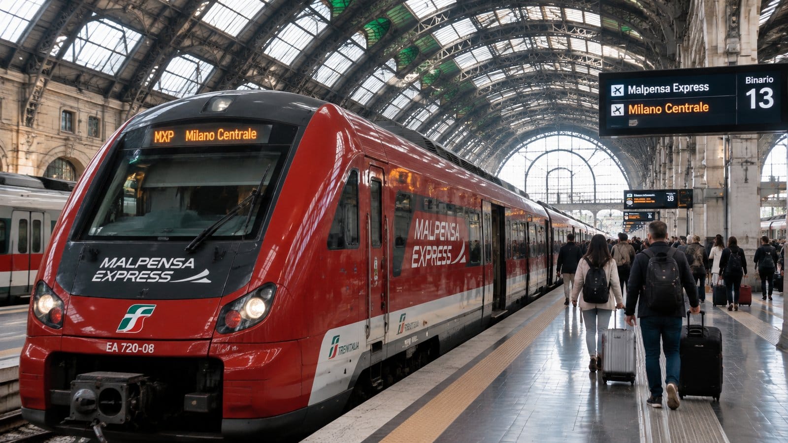 Malpensa Express train from Milan Malpensa Airport to Milano Centrale