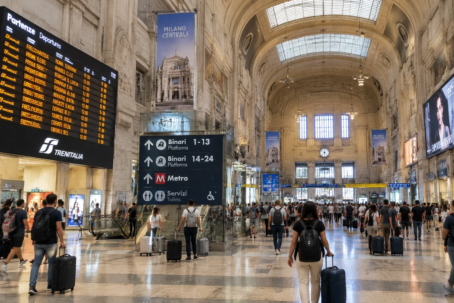Main concourse at Milano Centrale station