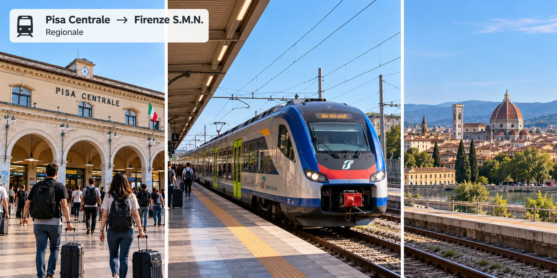 Regional train from Pisa Centrale to Florence