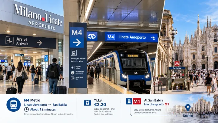 Linate Airport to Milan city centre transport